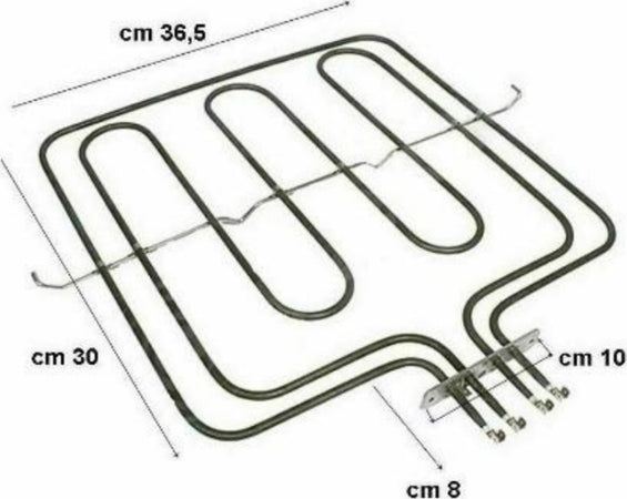 RESISTENZA FORNO FRANKE SUPERIORE + GRILL 2250W + 556 W -133.0047.023 - 1992010 Casa e cucina/Grandi elettrodomestici/Accessori e parti di ricambio/Ricambi e accessori per forni/Resistenze per forni Rossi Ricambi - Venetico Marina, Commerciovirtuoso.it