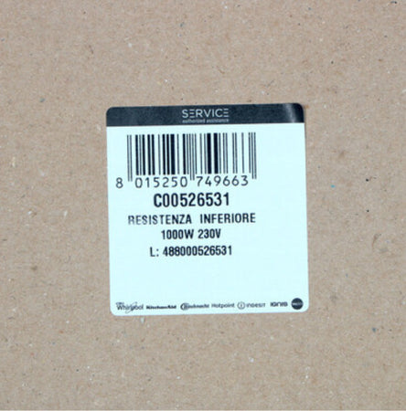 RESISTENZA INFERIORE FORNO HOTPOINT ARISTON INDESIT 1000W C00526531 ORIGINALE Casa e cucina/Grandi elettrodomestici/Accessori e parti di ricambio/Ricambi e accessori per forni/Resistenze per forni Rossi Ricambi - Venetico Marina, Commerciovirtuoso.it