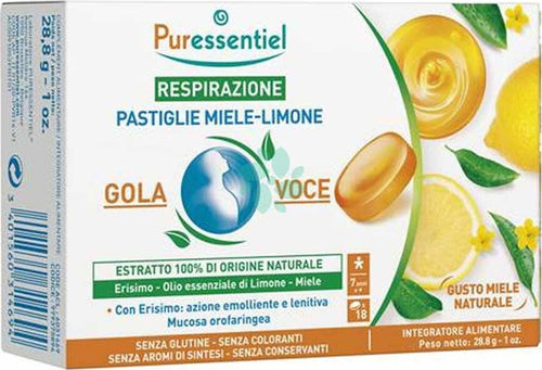 RESPIRAZIONE-PASTIGLIE-GOLA-VOCE-MIELE/LIMONE-18-pastiglie-Puressentiel