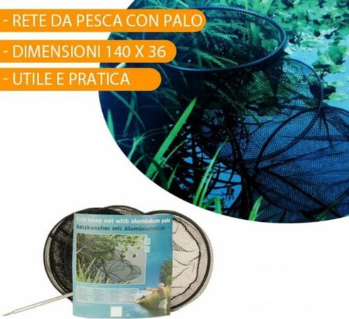 Rete Da Pesca Con Palo Alluminio Pesci Gamberi 36x140 Cm Kit Mare Lago Fiume Sport e Tempo Libero > Pesca > Retini > Sport Trade Shop italia - Napoli, Commerciovirtuoso.it