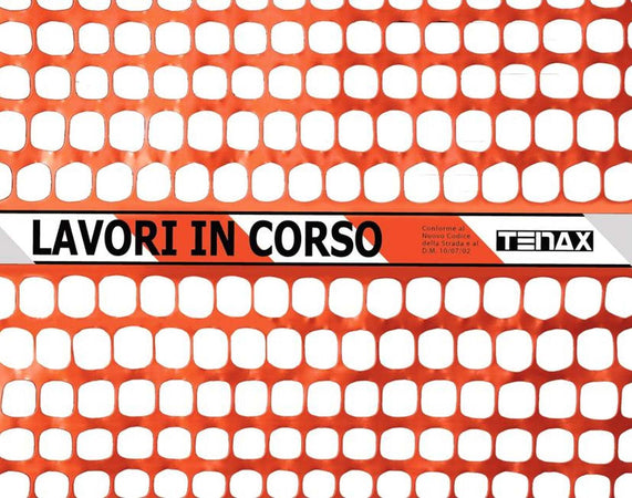 Rete segnaletica per delimitazione cantiere con scritta Lavori in Corso Fai da te/Prodotti per la costruzione/Materiali da costruzione/Pavimenti di legno e recinzioni/Materiali/Reti di acciaio zincato La Zappa - Altamura, Commerciovirtuoso.it