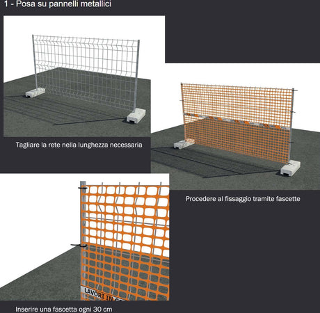 Rete segnaletica per delimitazione cantiere con scritta Lavori in Corso Fai da te/Prodotti per la costruzione/Materiali da costruzione/Pavimenti di legno e recinzioni/Materiali/Reti di acciaio zincato La Zappa - Altamura, Commerciovirtuoso.it