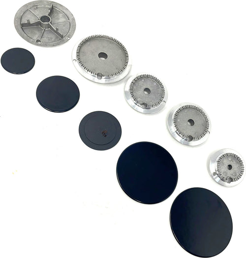 REX ELECTROLUX KIT PIATTELLI SPARTIFIAMMA CUCINA + BRUCIATORI 2 GRANDI 2 MEDI Casa e cucina/Utensili da cucina/Bruciatori da cucina Rossi Ricambi - Venetico Marina, Commerciovirtuoso.it