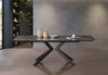 Tavolo Pollux con gambe in ferro e piano in pietra sinterizzata 160/240 x 110 x h 75 cm
