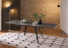 Tavolo Arcturus con gambe in ferro e piano in ceramica, design moderno, 160/240 x 110 x h 75 cm