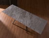 Tavolo Arcturus con gambe in ferro e piano in ceramica, design moderno, 160/240 x 110 x h 75 cm