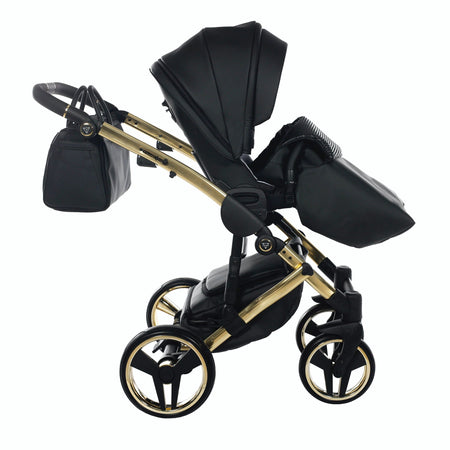 Trio Junama Diamond Fluo in Pelle V2 Nero Telaio Oro Giallo Navicella Nera