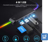 RGB Gaming Mousepad tappetino resistente all'acqua 80x30x0,5 cm 14 modalità led con hub 3 USB 1 USB type C