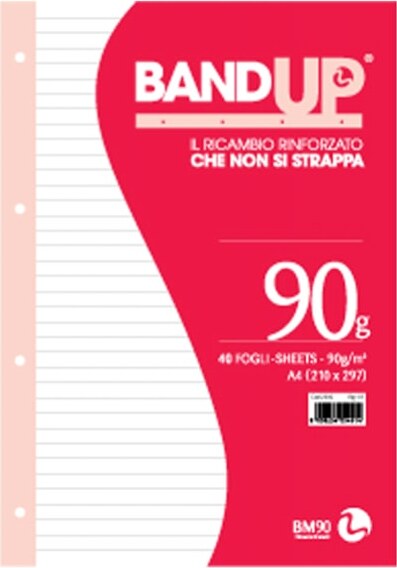 Ricambi BandUp forati rinforzati - A4 - 1 rigo - 40 fogli - 90gr - BM Cancelleria e prodotti per ufficio/Scuola e materiale didattico/Materiale scolastico/Diari quaderni e block notes Eurocartuccia - Pavullo, Commerciovirtuoso.it