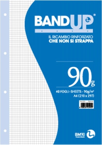 Ricambi BandUp forati rinforzati - A4 - quadretto 4mm - 40 fogli - 90gr - BM Cancelleria e prodotti per ufficio/Scuola e materiale didattico/Materiale scolastico/Diari quaderni e block notes Eurocartuccia - Pavullo, Commerciovirtuoso.it