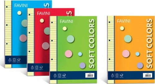 Ricambi forati Soft Colors - A4 - 4mm - 100 fogli - 80gr - 5 colori assortiti - Favini Cancelleria e prodotti per ufficio/Scuola e materiale didattico/Materiale scolastico/Diari quaderni e block notes Eurocartuccia - Pavullo, Commerciovirtuoso.it