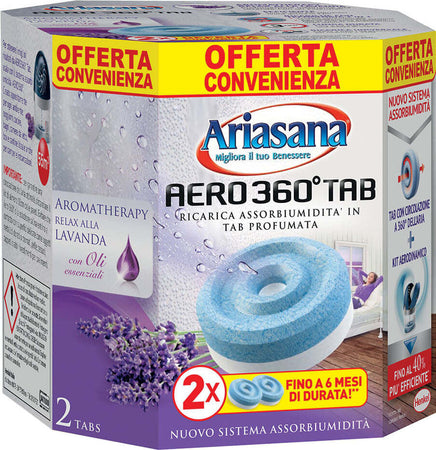 RICARICA-ASSORBIUMIDITA'-'ARIASANA-AERO-360°-BIPAC-bipack-(2-x-gr.450)-lavanda