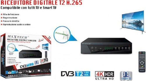 Ricevitore Digitale Terrestre T2 H.265 Decoder Tv Smart Tv Dg-t003 Telecomando Elettronica e telefonia > Accessori Audio e Video > Decoder Satellitari Trade Shop italia - Napoli, Commerciovirtuoso.it