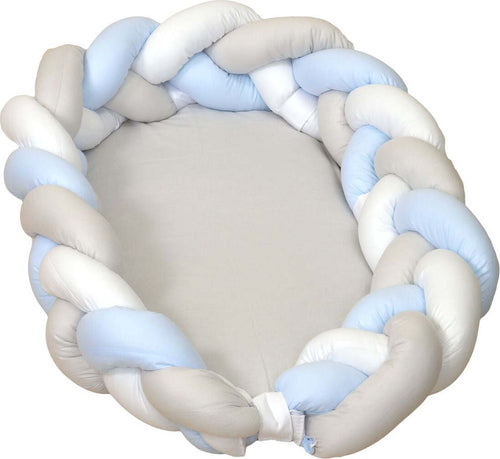 Riduttore Paracolpi  con treccia Amy 210 UNICOLOR WHITE/GRAY/BLUE Casa e cucina/Arredamento/Cameretta bambini/Lettini per neonati e bambini/Baby-nest La Casa Del Bebè - Napoli, Commerciovirtuoso.it
