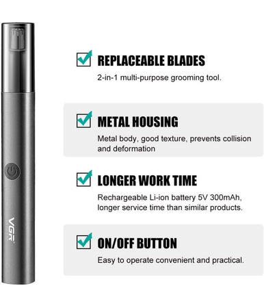 Rifinitore A Batteria 2in1 Orecchie Naso Multifunzionale Professionale Vgr V-615