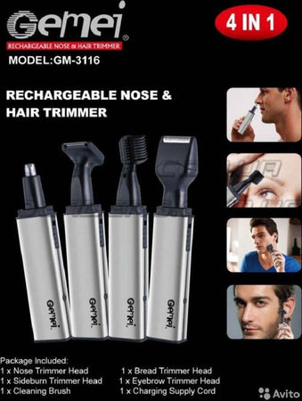 Rifinitore Gm-3116 Rasoio 4in1 Naso Orecchio Baffi Capelli Ricaricabile Cordless Salute e cura della persona/Rasatura epilazione e rimozione peli/Regolabarba tagliacapelli e rasoi per il corpo/Regolarbarba e rifinitori Trade Shop italia - Napoli, Commerciovirtuoso.it