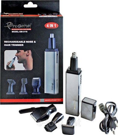 Rifinitore-Gm-3116-Rasoio-4in1-Naso-Orecchio-Baffi-Capelli-Ricaricabile-Cordless