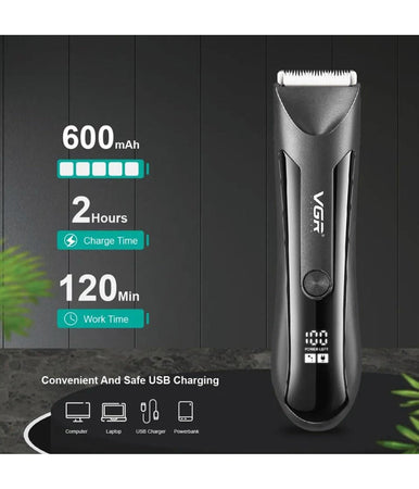 Rifinitore Professionale Capelli Corpo Impermeabile Ipx5 Display Led Uomo V-951