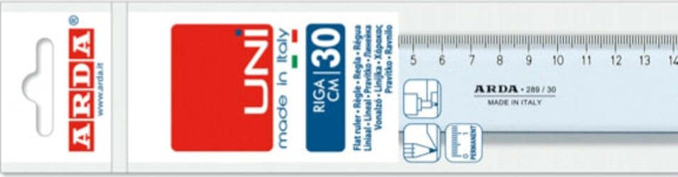 Riga Uni - 30cm - Arda Cancelleria e prodotti per ufficio/Scuola e materiale didattico/Materiale scolastico/Righelli e squadre Eurocartuccia - Pavullo, Commerciovirtuoso.it