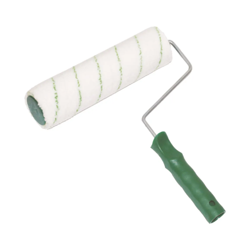 Rullo in microfibra con riga verde con manico antisolvente