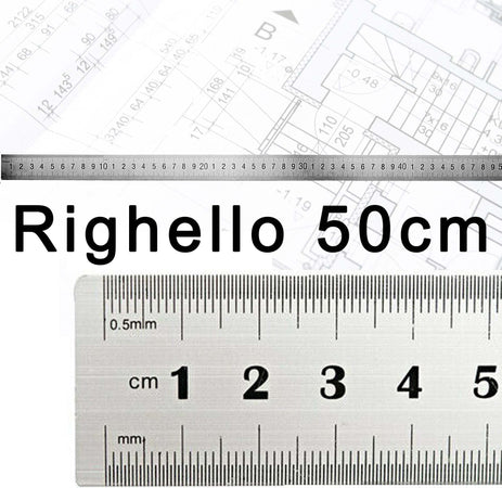RIGHELLO METRO 1MM A 50CM METALLO ACCIAIO RIGA MULTIFUNZIONE SEGNATURA CM E INCH Fai da te/Utensili elettrici e a mano/Strumenti di misura e layout/Righelli squadrette e goniometri/Righelli Trade Shop italia - Napoli, Commerciovirtuoso.it