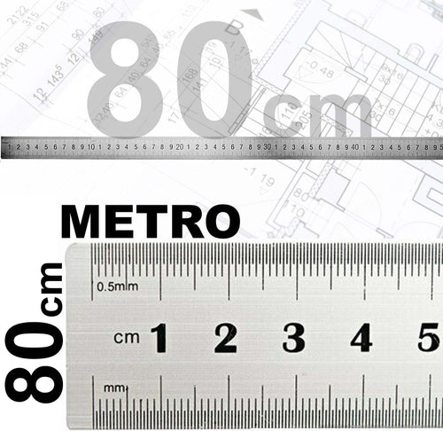 Righello Metro 1mm A 80cm Metallo Acciaio Riga Multifunzione Segnatura Cm Inch Fai da te/Utensili elettrici e a mano/Strumenti di misura e layout/Righelli squadrette e goniometri/Righelli Trade Shop italia - Napoli, Commerciovirtuoso.it
