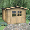 Casetta in legno con doppia porta finestrata deposito da giardino Made in Italy