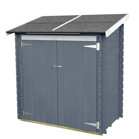 Casetta in legno addossata con doppia porta deposito da giardino "Made in Italy" 155 x 85 x h 165 cm