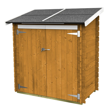 Casetta in legno addossata con doppia porta deposito da giardino "Made in Italy" 155 x 85 x h 165 cm