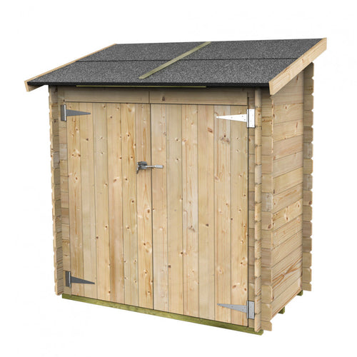 Casetta in legno addossata con doppia porta deposito da giardino Made in Italy 155 x 85 x h 165 cm