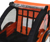 Rimorchio-Bici-Bambini-con-2-Posti,-2-Cinture-di-Sicurezza,-Telaio-in-Acciaio-e-Copertura-in-Tessuto-Oxford-Arancione-YB6440-008OGYB6