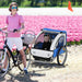 Rimorchio-Bici-Bambini-con-2-Posti,-2-Cinture-di-Sicurezza,-Telaio-in-Acciaio-e-Copertura-in-Tessuto-Oxford-Blu-RE7440-008BURE7