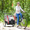 Rimorchio-Bici-per-Bambini-Passeggino,-Design-2-in-1-con-Freno,-Cintura-a-5-Punti-e-Tasche-Laterali,-Riflettori,-116-142Lx75Px101Acm,-Multicolore-TD7440-026RDTD7
