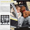 Rimorchio-Bici-per-Bambini-Passeggino,-Design-2-in-1-con-Freno,-Cintura-a-5-Punti-e-Tasche-Laterali,-Riflettori,-116-142Lx75Px101Acm,-Giallo-MG5440-026YLMG5