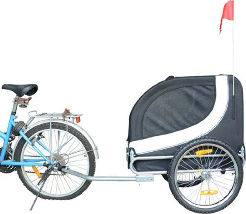 Rimorchio-per-Animali-Domestici-Pieghevole-da-Bicicletta,-bianco-e-nero,-130x90x110cm-NH5B4-0003-029NH5