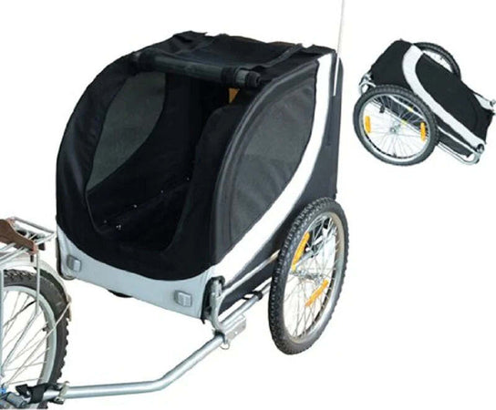 Rimorchio-per-Animali-Domestici-Pieghevole-da-Bicicletta,-bianco-e-nero,-130x90x110cm-NH5B4-0003-029NH5