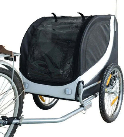Rimorchio-per-Animali-Domestici-Pieghevole-da-Bicicletta,-bianco-e-nero,-130x90x110cm-NH5B4-0003-029NH5
