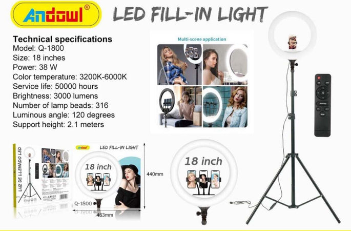 RING-ANELLO-LED-LUMINOSO-CON-STAFFA-E-TELECOMANDO-PER-SMARTPHONE-FOTO-SET