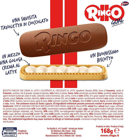 Ringo Goal Latte Expo 28 gr Pavesi, confezione 24Pz. Biscotto con Ripieno di Crema al Latte e Copertura di Cioccolato, Snack Dolce e Gustoso per la Merenda, Senza Olio di Palma SNACK Ringo Goal Latte Non solo alimenti - Albano Laziale, Commerciovirtuoso.it
