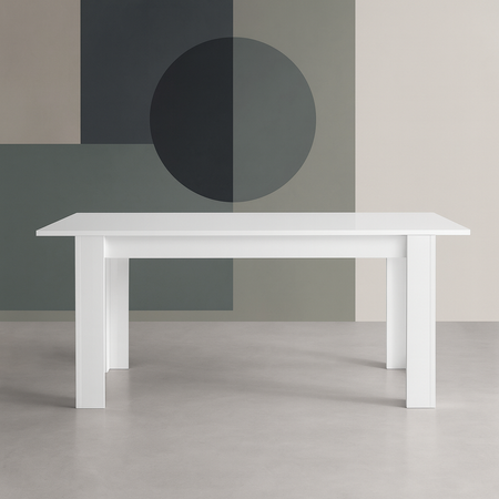 Tavolo "Gliese" con gambe e piano in MDF, design moderno, per arredo interno 137/185 x 90 h 76 cm