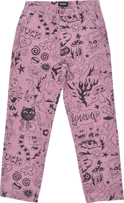 RIPNDIP-Pantalone-Lungo-Uomo-We-Don't-Care-Twill-Pants-Mauve-da-uomo
