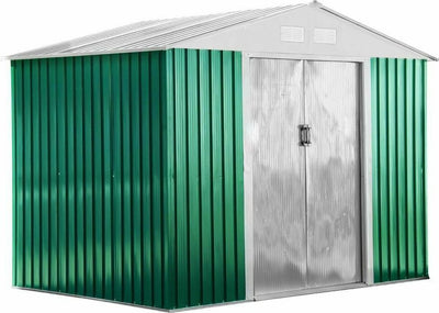 Ripostiglio in metallo verde e Beige deposito da giardino e veranda capanno per attrezzi Giardino e giardinaggio/Organizzazione esterni e alloggiamento/Capanni La Zappa - Altamura, Commerciovirtuoso.it