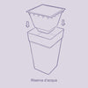 Vaso quadrato ''Stalk Element'' alto in plastica colorato da esterno e giardino per piante e fiori
