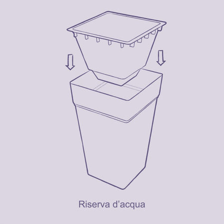 Vaso quadrato ''Stalk Element'' alto in plastica colorato da esterno e giardino per piante e fiori
