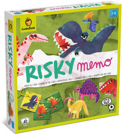 Risky Memo – Attenti Al T-Rex - Gioco Educativo Di Memoria per Bambini Da 3 Anni Ludattica