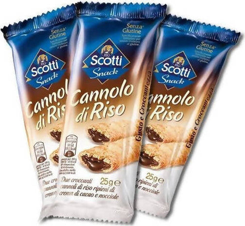 Riso Scotti Snack 30x Cannolo Di Riso Alla Nocciola Barretta 25 Gr Senza Glutine Biscotti Snack Mono Porzione Confezione Da 30 Pezzi Alimentari e cura della casa/Snack dolci e salati/Barrette ai cereali e barrette snack Franco Pausa Caffè - Albano Laziale, Commerciovirtuoso.it