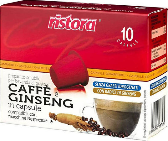 Ristora - 60 Capsule Caffè Ginseng Compatibili Nespresso, Blister 6x10 Pz. Cad. Caffè Ginseng compatibili Nespresso Non solo alimenti - Albano Laziale, Commerciovirtuoso.it