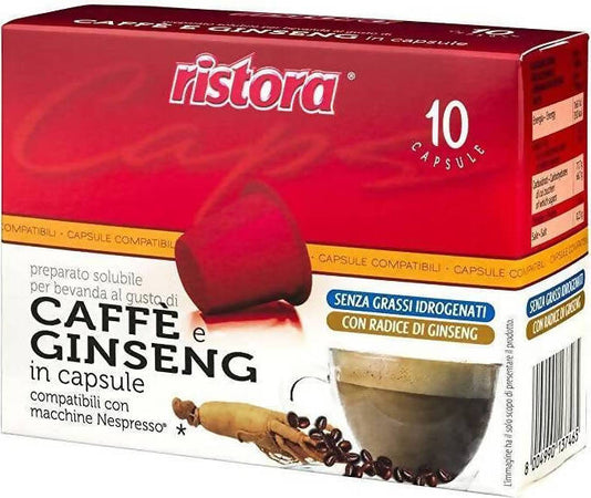 Ristora Caffè E Ginseng 60x Capsule Caffè Ginseng Compatibili Nespresso 6 Confezioni Da 10 Pz. Alimentari e cura della casa/Caffè tè e bevande/Caffè/Cialde e capsule di caffè Franco Pausa Caffè - Albano Laziale, Commerciovirtuoso.it