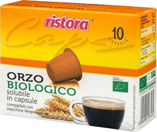 Ristora Orzo Biologico 60x Capsule Compatibili Nespresso Orzo Biologico Solubile In Capsule 6 Confezioni Da 10 Pz Alimentari e cura della casa/Caffè tè e bevande/Caffè/Cialde e capsule di caffè Franco Pausa Caffè - Albano Laziale, Commerciovirtuoso.it