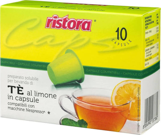 Ristora Thè Al Limone 60x Capsule Thè Limone Solubile Compatibili Nespresso 6 Confezioni Da 10pz Alimentari e cura della casa/Caffè tè e bevande/Caffè/Cialde e capsule di caffè Franco Pausa Caffè - Albano Laziale, Commerciovirtuoso.it
